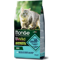 Monge BWild Cat GRAIN FREE беззерновой корм из трески, картофеля и чечевицы для взрослых кошек
